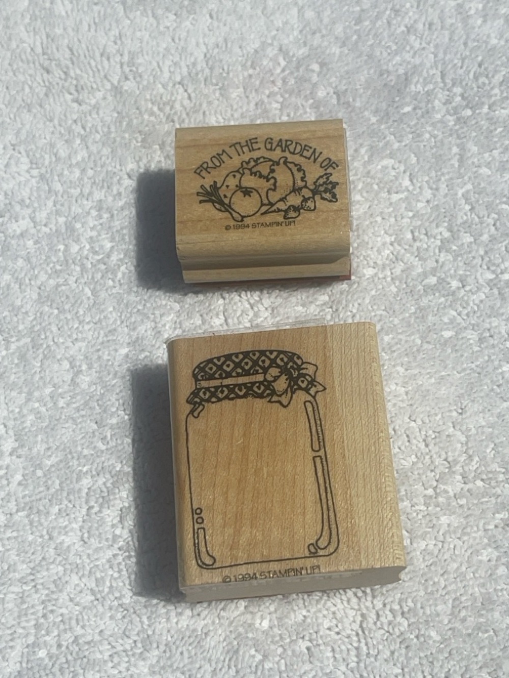 Stampin' Up! Wood Block Stamps in Natural Wood Tone - Garden & Jar Designs